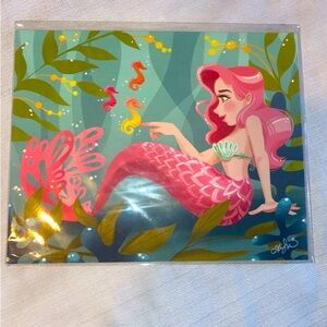 New Seahorse Mermaid by Ann Shen Signed Art Print 8x10”